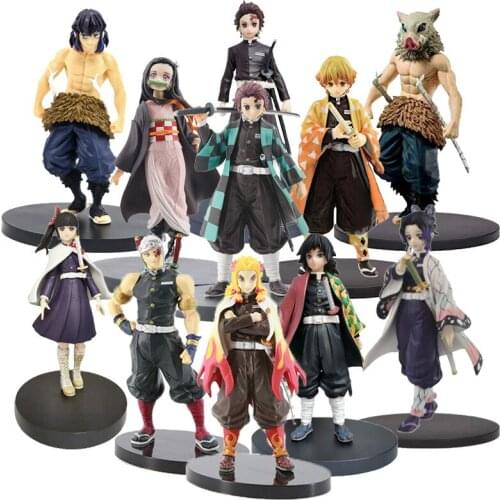 14 Styles Anime Demon Slayer Kimetsu no Yaiba Tanjirou Nezuko Action Figures Toys Kanroji Mitsuri Uzui Tengen Anime Figure