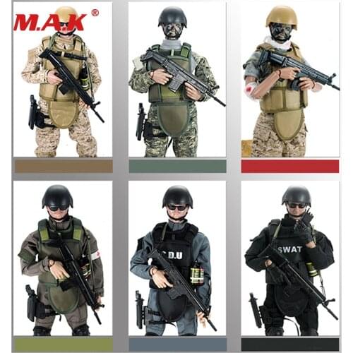 New 6 Styles 1/6 Scale 12 inches Military Uniform Movable Black SDU/SWAT/Desert Solider Action Figure with Box for Collection