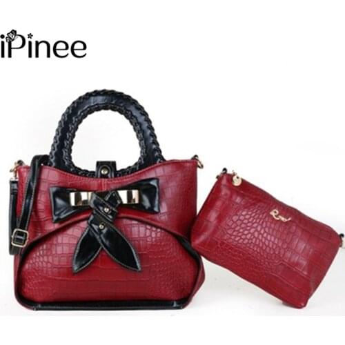IPinee New Fashion Women Bag Luxury Shoulder Messenger Bag Big Crocodile Texture Leather Handbag High-quality Hand Bag With Purs
