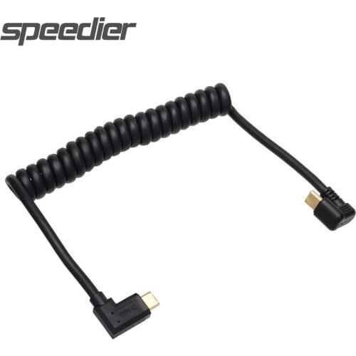 Camera Coild USB C To USB C Fast Charging Cable, 180 Degree U Shape Type C To Type C Male To Male Right Angle USB C Cable