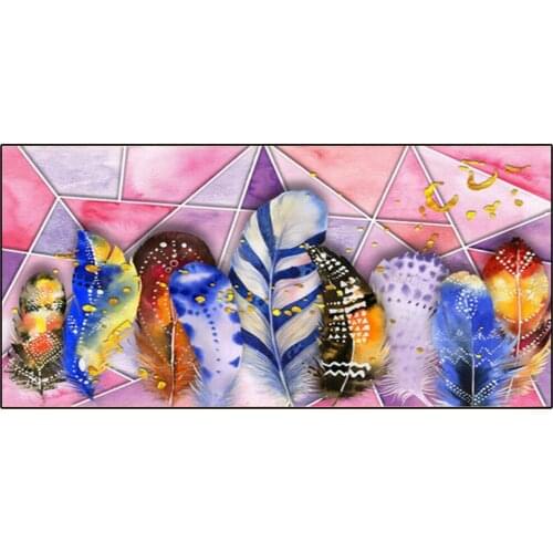 Large Abstract Colorful Feather 5D Diy Diamond Painting Full Square Round Drill Diamond Embroidery Cross Stitch KitsZP-4582