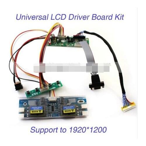 LCD Monitor Driver Board Kit w/ Keypad VGA Cable 4-C Inverter Built-in 23 Programs Support 10-22'' LVDS Screen new