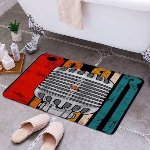 On Air Radio Microphone 3D Print Doormats Rectangle Non-Slip DoorMat Bedroom Kitchen Entrance Print Door rugs Dropshipping