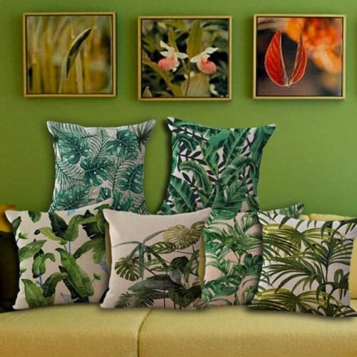 Hot Fashion Home Decorative Pillowcase For Home Hotel Hug Pillow cover Case 1 piece 45X45cm Casual Green Plant Series Pattern