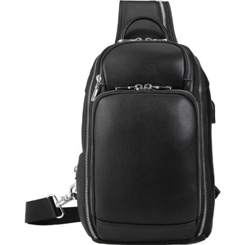 Fashion Genuine Leather Big Chest Bag Genuine Leather Sling Bag Man Chest Pack Real Leather Crossbody Bags For Men Sports Riding