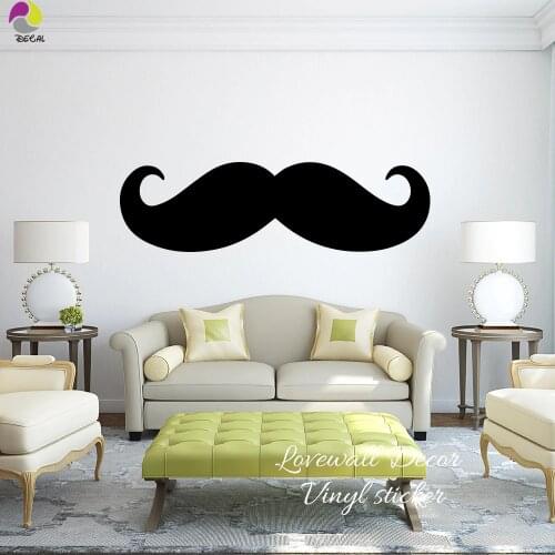 Large Size Mustache Wall Sticker Bedroom Sofa Giant Mustache Wall Decal Barber Manicure Shop Cut Vinyl Decoration Art Mural