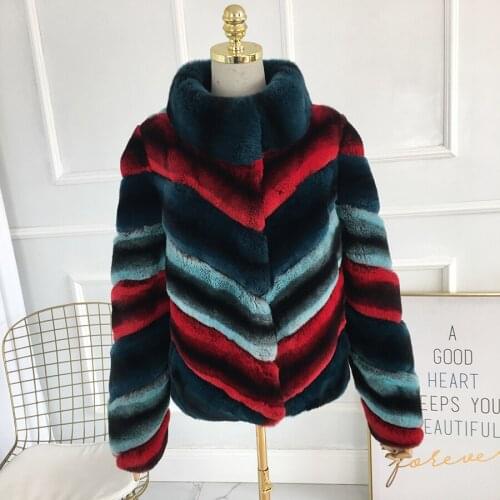 New Winter Women Natural Real rex rabbit Fur Coat Thick Warm Short Real Rex Rabbit Fur Coat Warm Fur Jacket