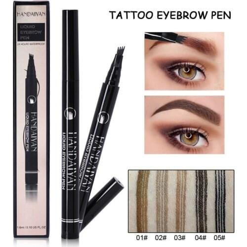 New Waterproof Tattoo Eyebrow Pen Semi Permanent Makeup Eye Brow Pencil Microblading Tools SCI88