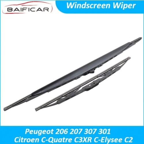 Baificar Brand New Windscreen Wiper Rain Front Windshield Blades For Peugeot 206 207 307 301 Citroen C-Quatre C3XR C-Elysee C2