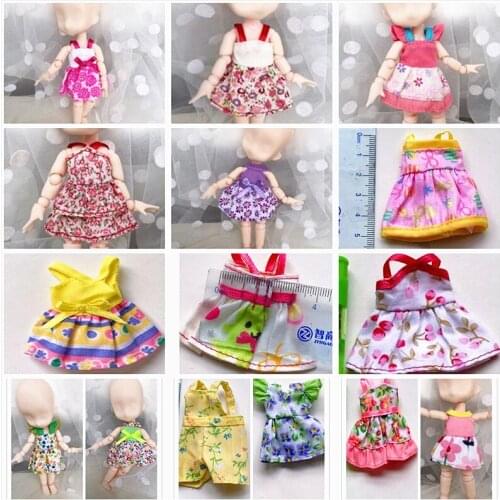 Wholesale 100Pcs/lot Little Kelly Doll Casual Set Dresses for Princess Mini Dolls Clothes Dress For Rita Doll Girl DIY Toy 5*3cm