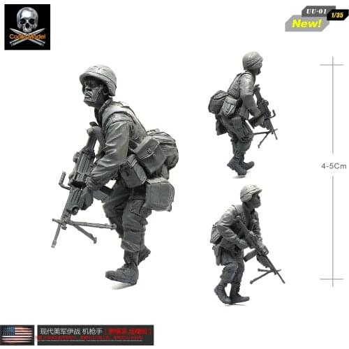 1/35 Figure Kits Resin Model U.s. Marine Corps Resin Gunners Self-assembled UU-01