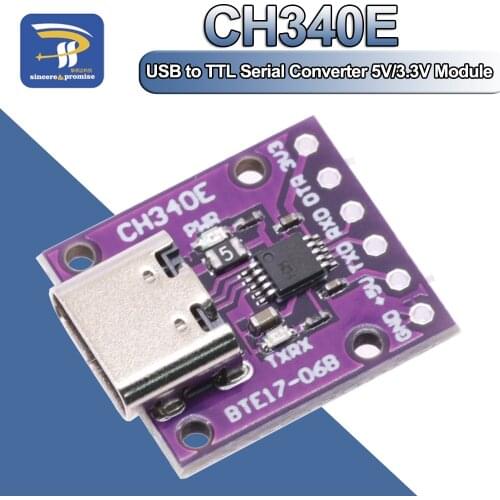 1PCS CH340E USB to TTL Serial Converter, 5V/3.3V Alternative CH340G Module For Arduino Pro Mini