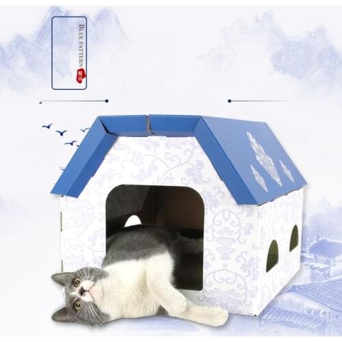 Corrugated Paper Cat Scratcher House Home For Kitten Cat Scratching Pad Board Mat Scratcher For Cats Pet Toy Game Accessories