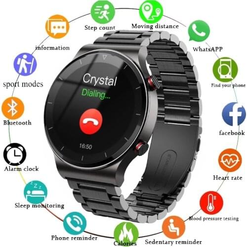 Reloj Mujer 2021 Luxury Mens Smartwatch Men Sports Watch Full screen touch Bluetooth Call Heart Rate Monitoring IP67 Waterproof