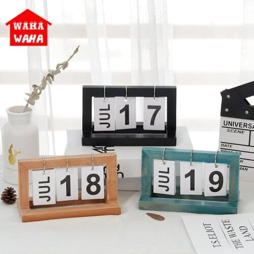 Nordic Modern Home Decoration Calendar Decoration Creative Diy Wooden Desk Page Flip Page Calendar Calendar Family Decorations