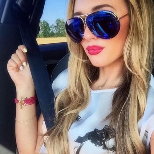 Oversized Aviation Sunglasses Women Men Brand Designer UV400 Retro Big Sun Glases Eyewear Male Female Gold Frame