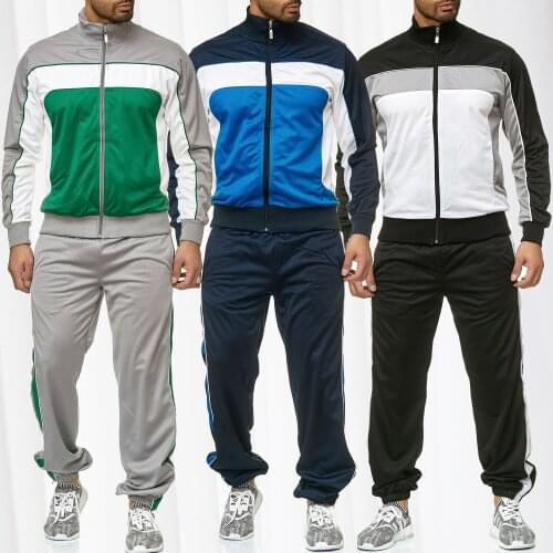 ZOGAA Mens Tracksuit Hoodies+Sweatpants 2 Piece Sports Suit Large Size Fashion Sportswear Suit Casual Patchwork Tracksuit Free