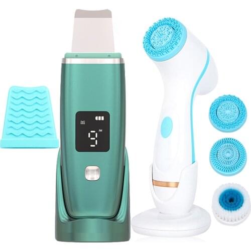 Ultrasonic Skin Scrubber Ion Face Cleaning Shovel Peeling Deep Cleaner Facial Brush Acne Blackhead Removal Exfoliator Skin Care