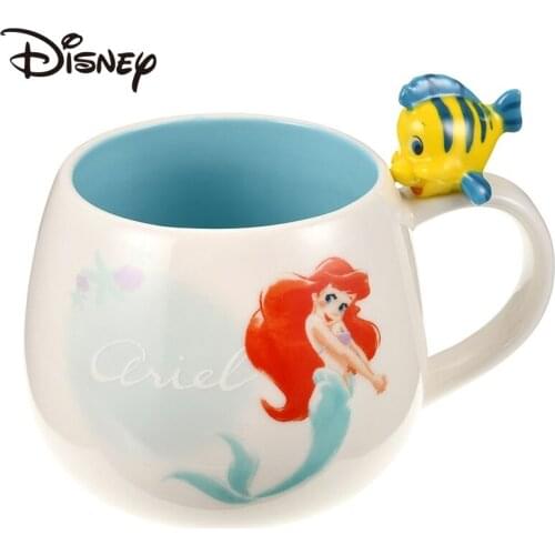 Disneys adorable Real Little Mermaid mug cartoon China Cup Home water mug cute coffee mugs and cups glass mug