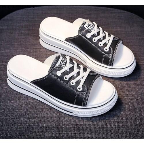 Womens Outdoor Slippers Summer Shoes 2021 New Korean Version Of The Heightened Fashion Lazy Platform Sandals And Slippers