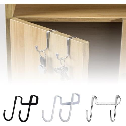 1Pcs Stainless Steel S-type Door Behind Hanger Free Punching Cabinet Door Without Trace Hook Bathroom Hanger Door Back Coat Hook
