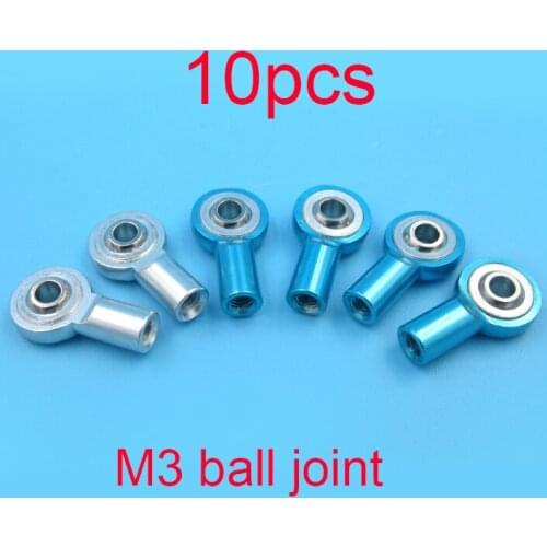 10 Pcs RC Models M3 Metal Ball Head Joint CW/CCW 3mm Push/Pull Rod End Ball Joint for RC Car Truck Crawler Airplane Boat Model