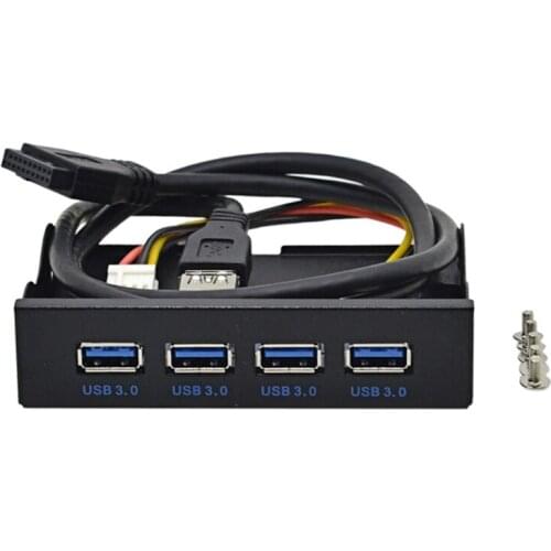 19+1 20Pin 4 Port USB3.0 Front Panel Combo Bracket USB 3.0 Hub Adapter for PC Desktop 3.5" FDD Floppy Disk Drive Bay