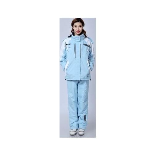 2016free shipping Skiing suit breathable windproof warm jacket and pants women and men suit