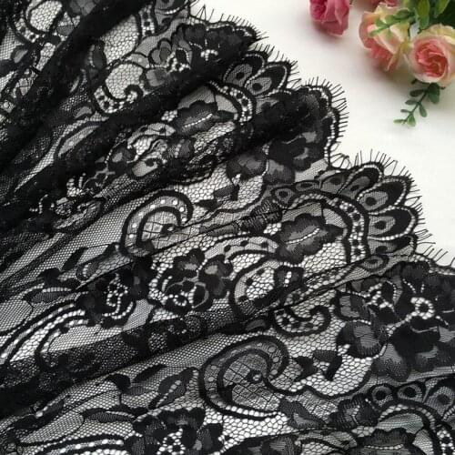GLace 3Y/lot higth quality white Polyester eyelash lace fabric by the yard girl dress cloth accessories DIY material TX1235