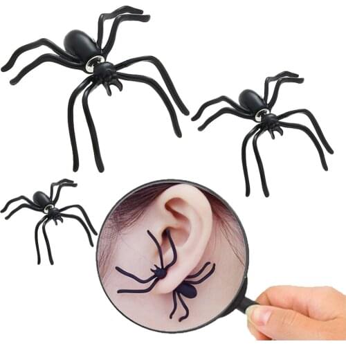 3 Pairs Halloween Spider Earrings Spider Ear Studs Horror Horror Spider Dangle Earrings Halloween Party Decoration Spider Decor