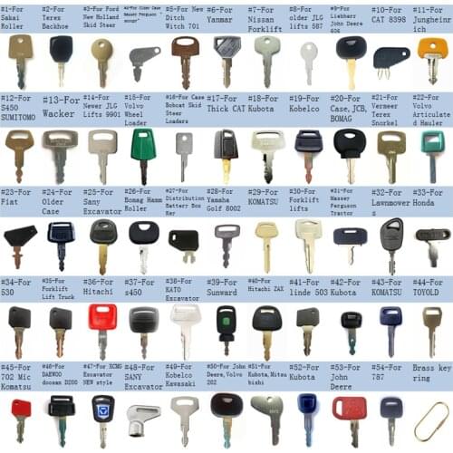 54 Construction Heavy Equipment Key for New Ditch Witch Branson Sakai,Terex,For JCB For JOHN DEERE,Case,Skyjack,JLG,Genie