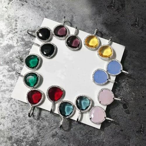 8 Colors Crystal Earrings Black Purple Yellow Color Water Drop Earring For Women Gift Fashion Jewelry(DJ1226)