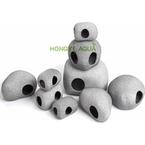 Fish Tank Landscaping Clay Pot Shrimp Cixi Dodging Tank Breeding Fish Nest Shaped Rock Aquarium Supplies