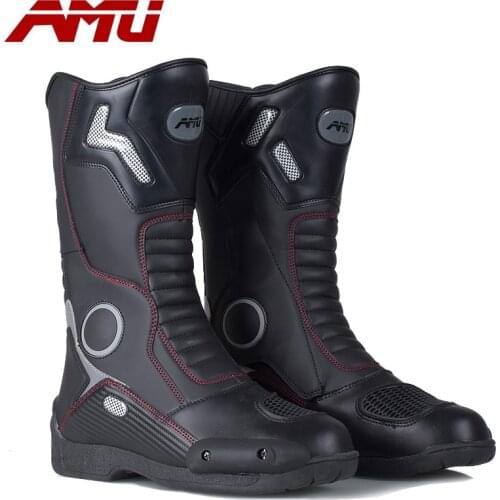 AMU Mens Motorcycle shoe protector boots Motorbike riding foot protections Botas foot protectors Drop Resistance