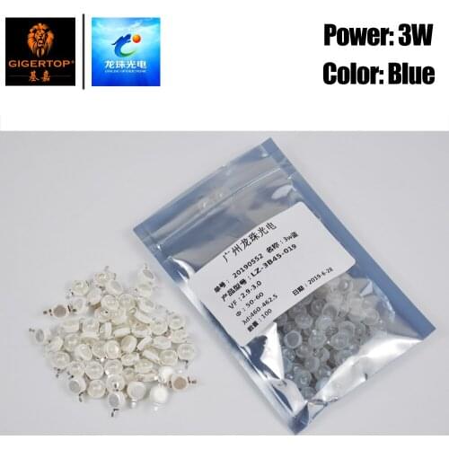 Freeshipping 3W Blue Color Led Lamps For Par Light Led Wall Washer Light 2 Feet Soldering LZ-3B45-019 3 Watt High Power Led bulb