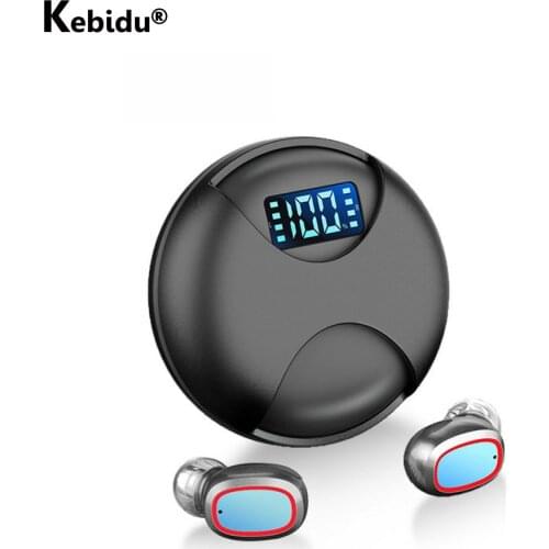 Mini Touch Control Wireless Headphones Bluetooth V5.0 Earphones Rotation LED Display Headsets HIFI Stereo Sound Sports Earbuds