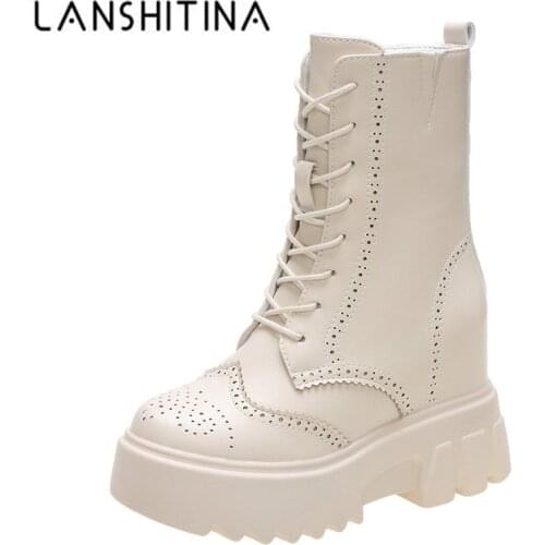 Platform Ankle Boots Lace Up Women Thick Sole Motorcycle Boots Women Punk Shoes Black Chunky Boots 2020 Zapatos Mujer 10cm