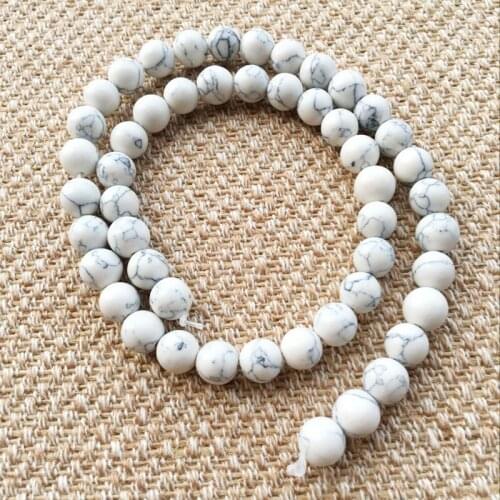48pcs/lot 8MM White Stone Beads DIY Making Bracelet Necklace Handmade beaded Findings Imitation marble