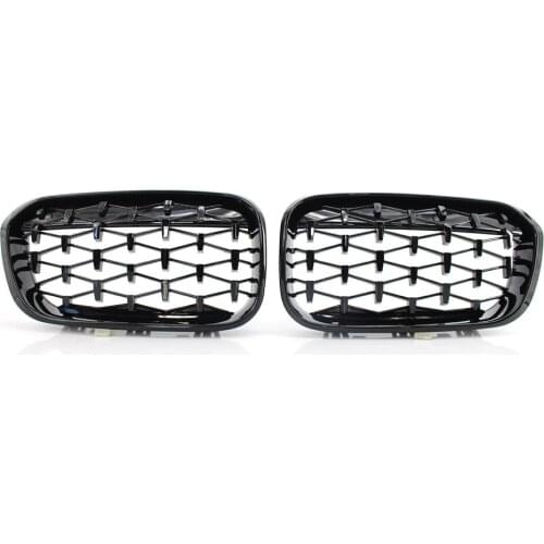 For BMW F20 F21 LCI 15-17 Grille Gloss Black Diamond Meteor Latest Style Grill
