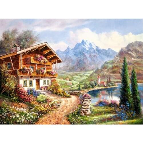 Dpsupr Full Square/Round Drill 5D DIY Diamond Painting "Wilderness Lodge" Diamond Embroidery Cross Stitch Decor Christmas Gift