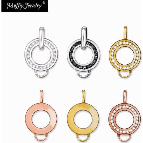 European Round Carrier,Europe Style Charm,Fit for Pendant & Charm,Good Jewelry for DIY Necklace, Gift In Silver and Zircon