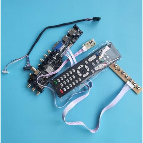 Kit for B140XTT01.0 DVB-T DVB-T2 40pin digital 14.0" LVDS LED USB HDM Signal TV controller board 1366X768 VGA AV