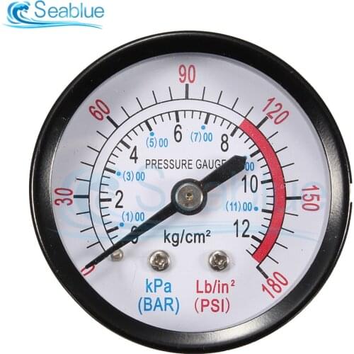 Bar Air Pressure Gauge 1/4 1/8 BSP Thread 0-180 PSI 0-12 Manometer Double Scale For Air Compressor Iron Diameter about 40mm