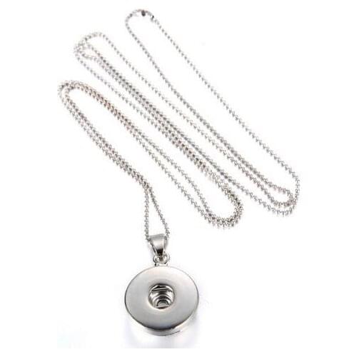 Fashion simple snap necklace 60cm beads chain fit 12MM/18MM snap buttons Fashion jewelry DIY accessories XL0095