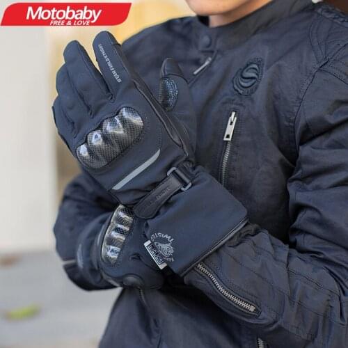 Motorcycle Leather Waterproof Riding Gloves Black Touch Screen Windproof Warm Winter Skiing Riding Anti-Fall Protection Gear
