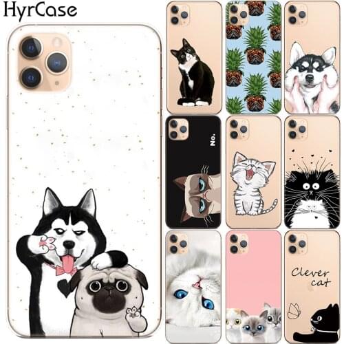 Cartoon Cute Cat Dog Soft Silicone Case For iPhone 5 5S SE 6 6S Plus 7 8 Plus X XS XR XS Max Phone Cover For iPhone 11 Pro Max