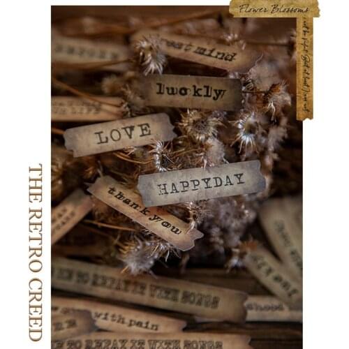 60PCS Vintage English Entry Stickers DIY Scrapbook Bottom Collage Phone Diary Gift Sealing Packaging Decoration Sticker