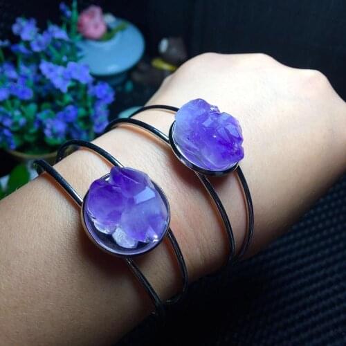 Natural purple crystal crystal cluster bracelet crystal stone inlay ornaments