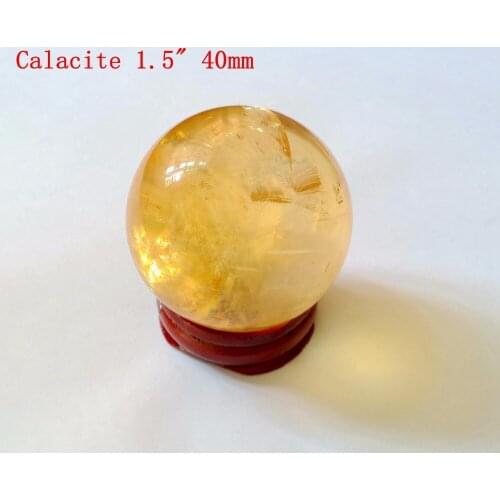 Natural Stone Calcit e Citrin e Quartz Ball Sphere 1.5"( 40mm) Bead,Crystal Sphere Healing Stone Ball 1pcs With Stand