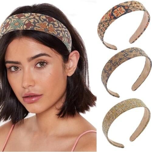 Haimeikang Retro Print Headband Headwear For Women Elastic Bezel Hair Hoop Ethnic style Hair Bands New Hair Accessories